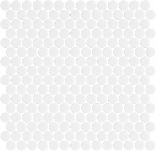 Penny Shiny Glossy White 11" x 11" PE2005014 Centura Circle Mosaic Tiles