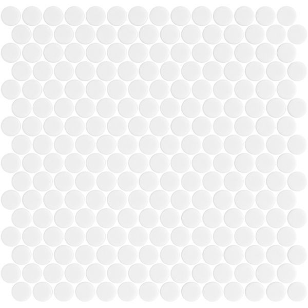 Penny Natureglass Matte White 11" x 11" PE2005008 Centura Circle Mosaic Tiles | Floors & Baths Pro's