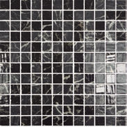 Ecostone Matte / Polished Nero Marquina 12-1/4" x 12-1/4" 2003273 Centura Square Mosaic Tiles | Floors & Baths Pro's