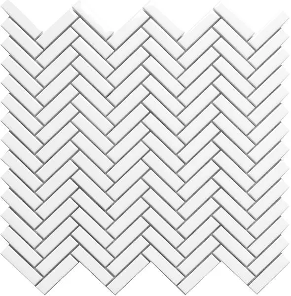 Herringbone White Glossy 12" x 12"