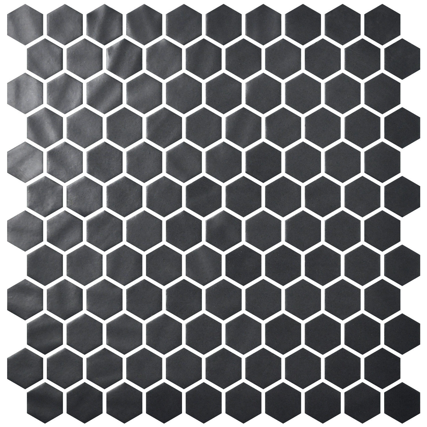 backsplash mosaic tiles Hex NatureGlass Matte Black 12" x 12" 2002892 Centura Hexagon Mosaic Tiles | Floors & Baths Pro's