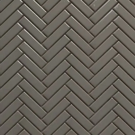 Herringbone Brown Glossy 12" x 12" HEBROWNG Centura Rectangle Mosaic Tiles