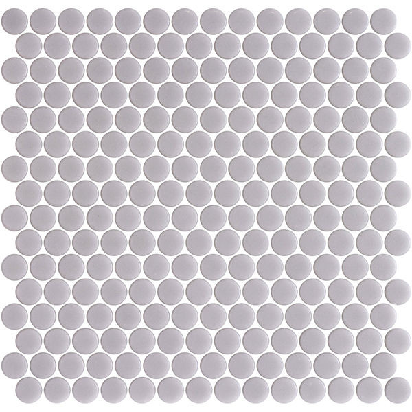 Penny Natureglass Matte Smooth Grey 11" x 11" PE2005002 Centura Circle Mosaic Tiles | Floors & Baths Pro's