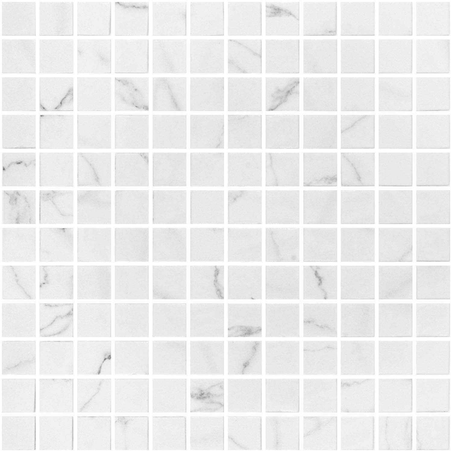 Square Ecostone Matte Venato White 12" x 12" ESTVEWHM Centura Square Mosaic Tiles | Floors & Baths Pro's