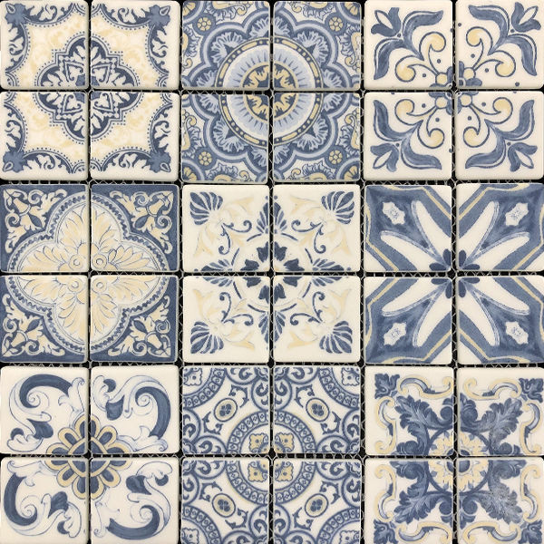 Florentina Summer Glossy 12" x 12" 1W6A3086 Centura Square Mosaic Tiles | Floors & Baths Pro's