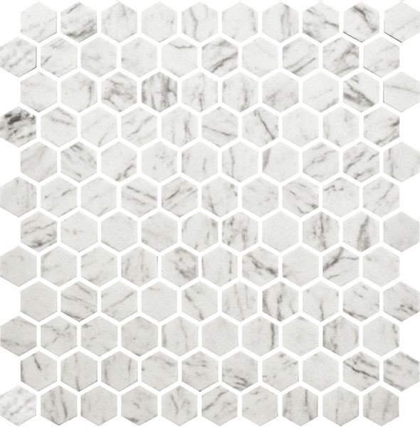 backsplash mosaic tiles Hexagon Stones Carrara Matte 12" x 12" HEXST2924 Centura Hexagon Mosaic Tiles | Floors & Baths Pro's