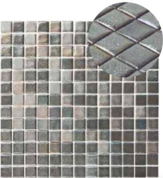 GlamGlass Shiny Gris 13" x 13" GG2001340 Centura Square Mosaic Tiles | Floors & Baths Pro's