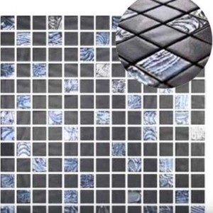 backsplash mosaic tiles NatureBlends Shiny Upsala Black 13" x 13" NB2002326 Centura Square Mosaic Tiles | Floors & Baths Pro's