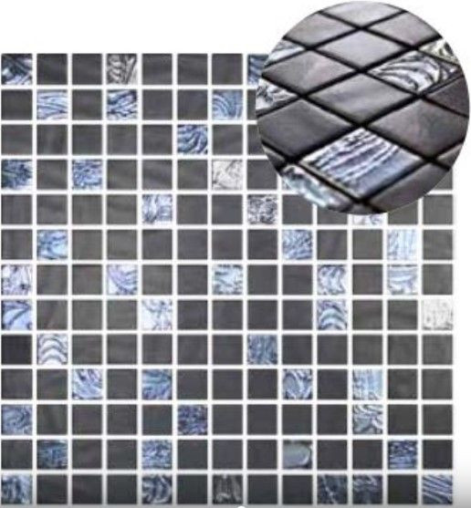 backsplash mosaic tiles NatureBlends Shiny Upsala Black 13" x 13" NB2002326 Centura Square Mosaic Tiles | Floors & Baths Pro's