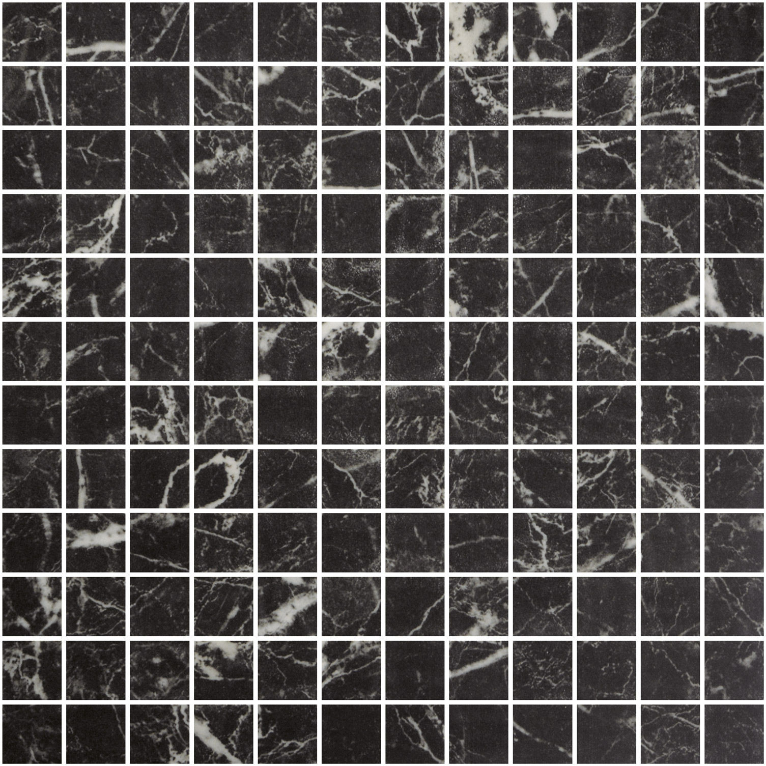 Ecostone Matte Nero Marquina 12-1/4" x 12-1/4" 2003255 Centura Square Mosaic Tiles | Floors & Baths Pro's