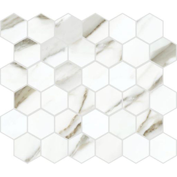 backsplash mosaic tiles Floor Calacatta Borghini Matte 12"âx 12" (8.61 sqft/box) CLCHEX01 Centura Hexagon Mosaic Tiles | Floors & Baths Pro's