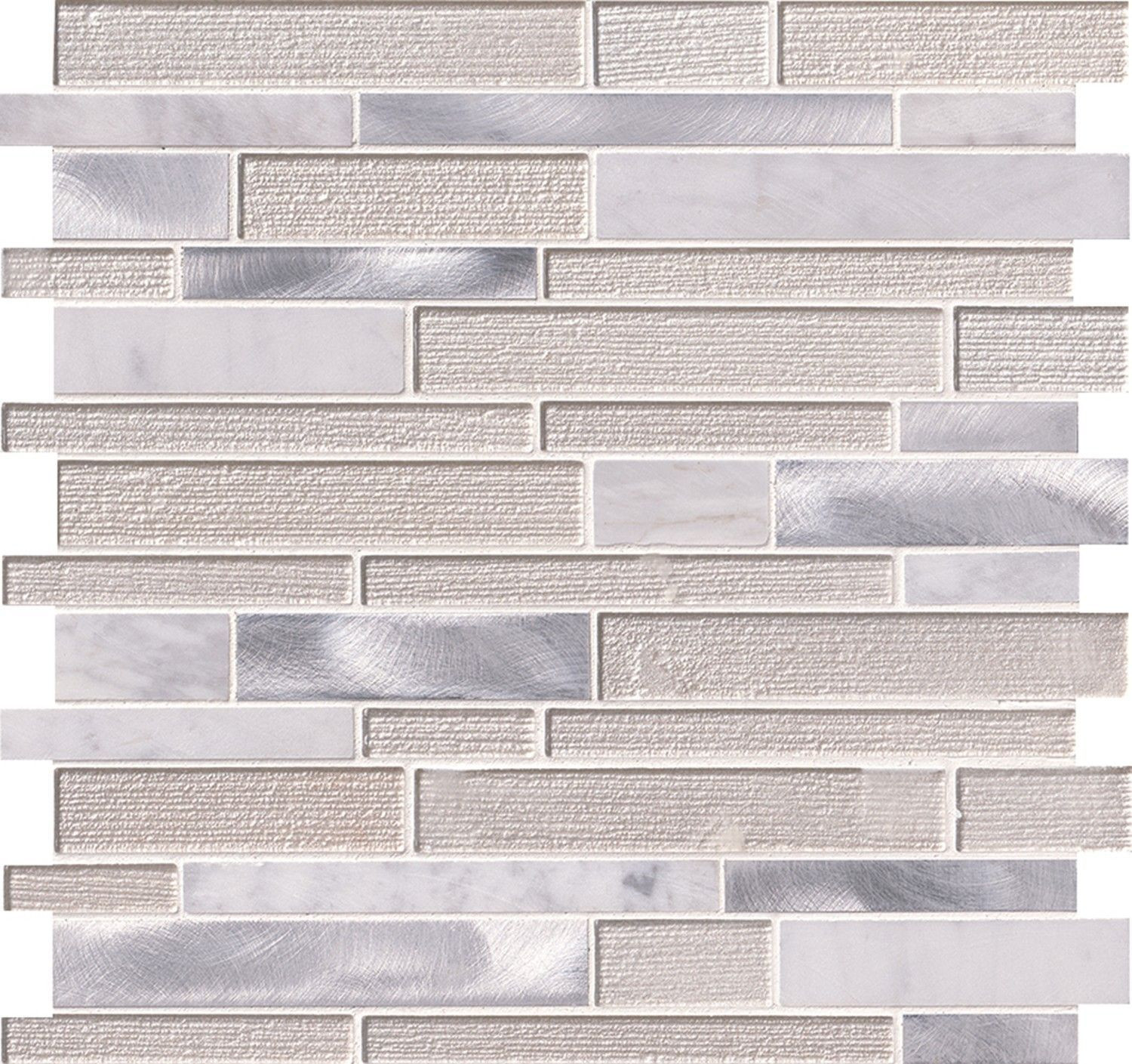 White Wave White-Warm Multi Finish 12" x 12" SMOT-SGLSMTIL-WHTWA4MM MSI Surfaces Rectangle Mosaic Tiles | Floors & Baths Pro's