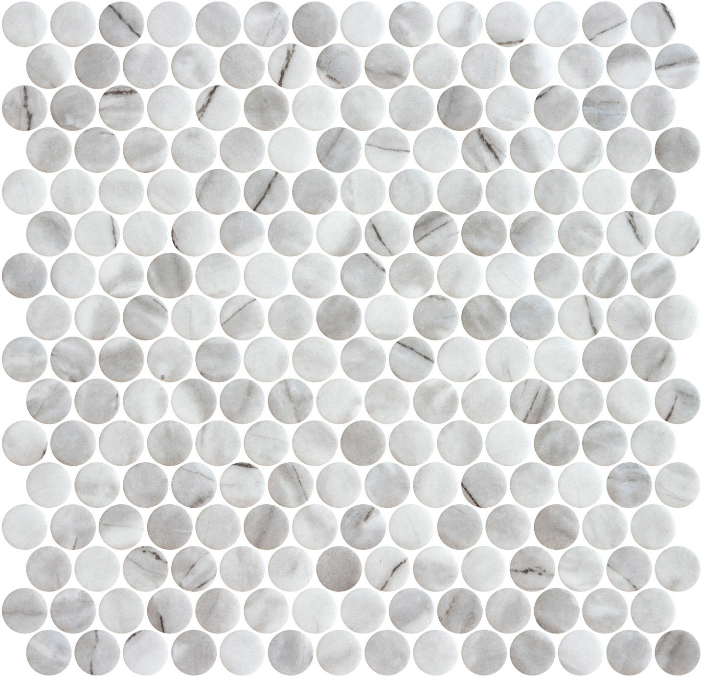 backsplash mosaic tiles Penny Ecostone Matte Inverno Grey 11" x 11" PE2005103 Centura Circle Mosaic Tiles | Floors & Baths Pro's