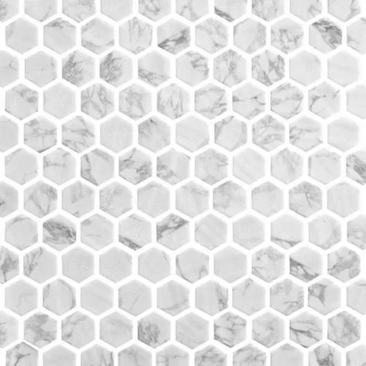 Ecostone Statuario Matte 12" x 12" VINSTMAHEX Centura Hexagon Mosaic Tiles