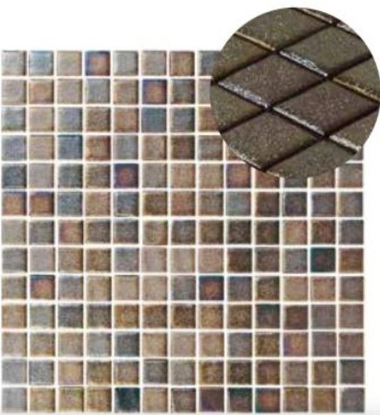 GlamGlass Shiny Marron 13" x 13" GG2001344 Centura Square Mosaic Tiles | Floors & Baths Pro's