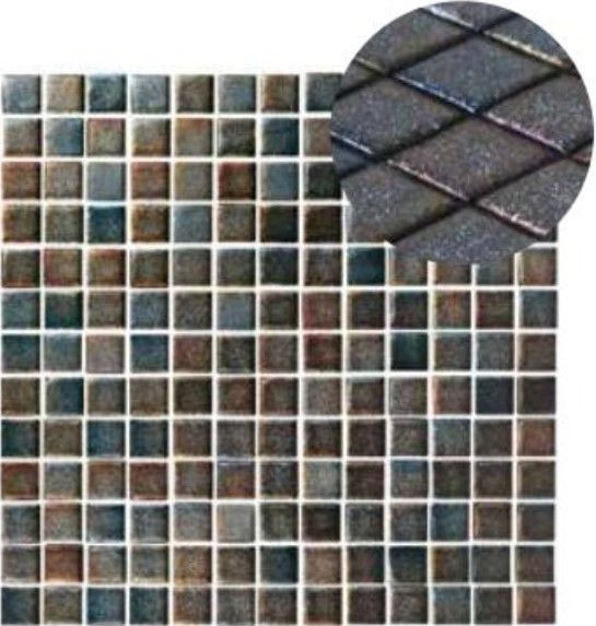 GlamGlass Shiny Negro 13" x 13" GG2001339 Centura Square Mosaic Tiles | Floors & Baths Pro's