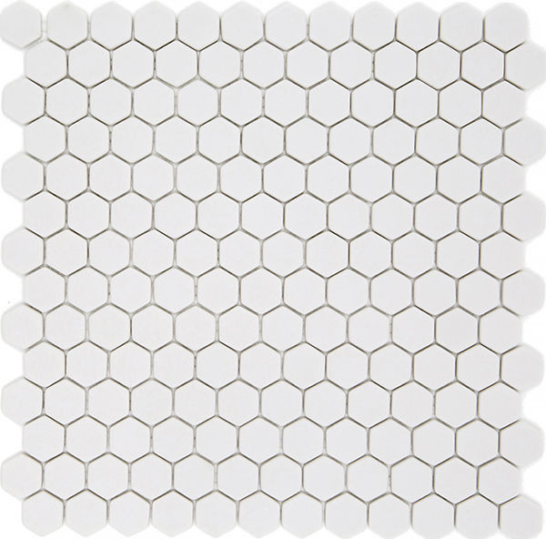 backsplash mosaic tiles Pan Dan Ecru Matte 12" x 12" ESECRU23 Centura Hexagon Mosaic Tiles | Floors & Baths Pro's