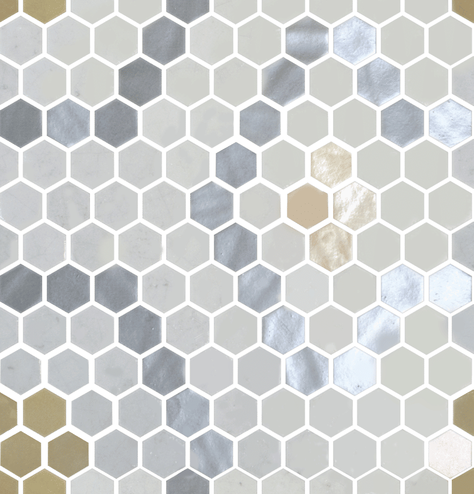 backsplash mosaic tiles Hex Pattern 5 11-13/32" x 11-27/32" 2003366 Centura Hexagon Mosaic Tiles | Floors & Baths Pro's