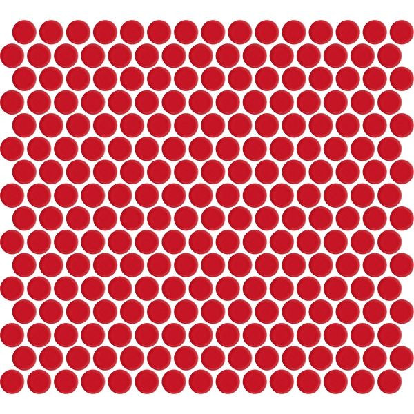 backsplash mosaic tiles Penny Round Red Glossy 12" x 12" MCP118 Centura Circle Mosaic Tiles | Floors & Baths Pro's