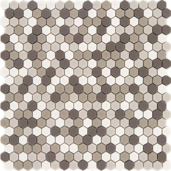 backsplash mosaic tiles Pan Dan Esagona Shantung Beige Mix Matte 11" x 11" SHANTUNG15 Centura Hexagon Mosaic Tiles | Floors & Baths Pro's