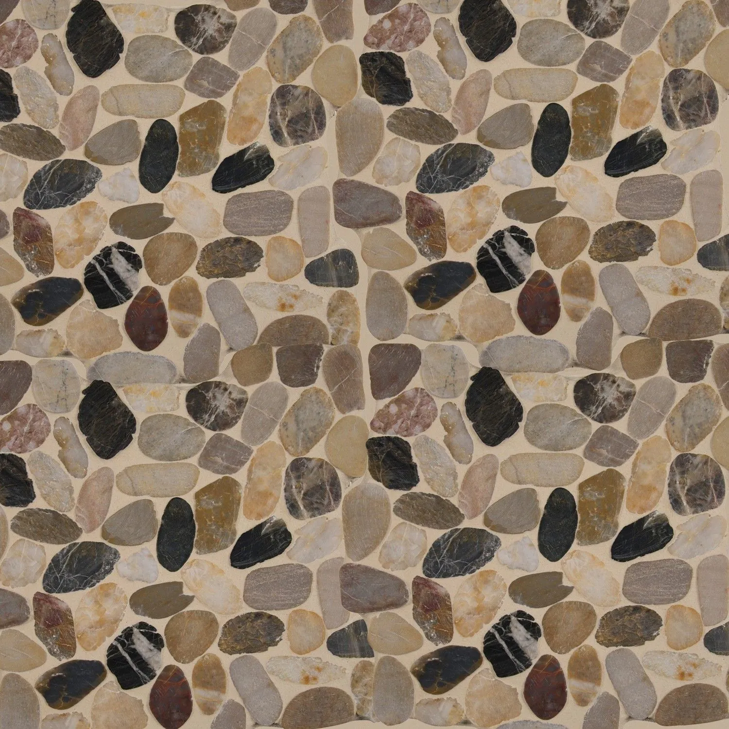 Mix River Multicolor Natural 12" x 12" SMOT-PEB-MIXRVR MSI Surfaces Square Mosaic Tiles