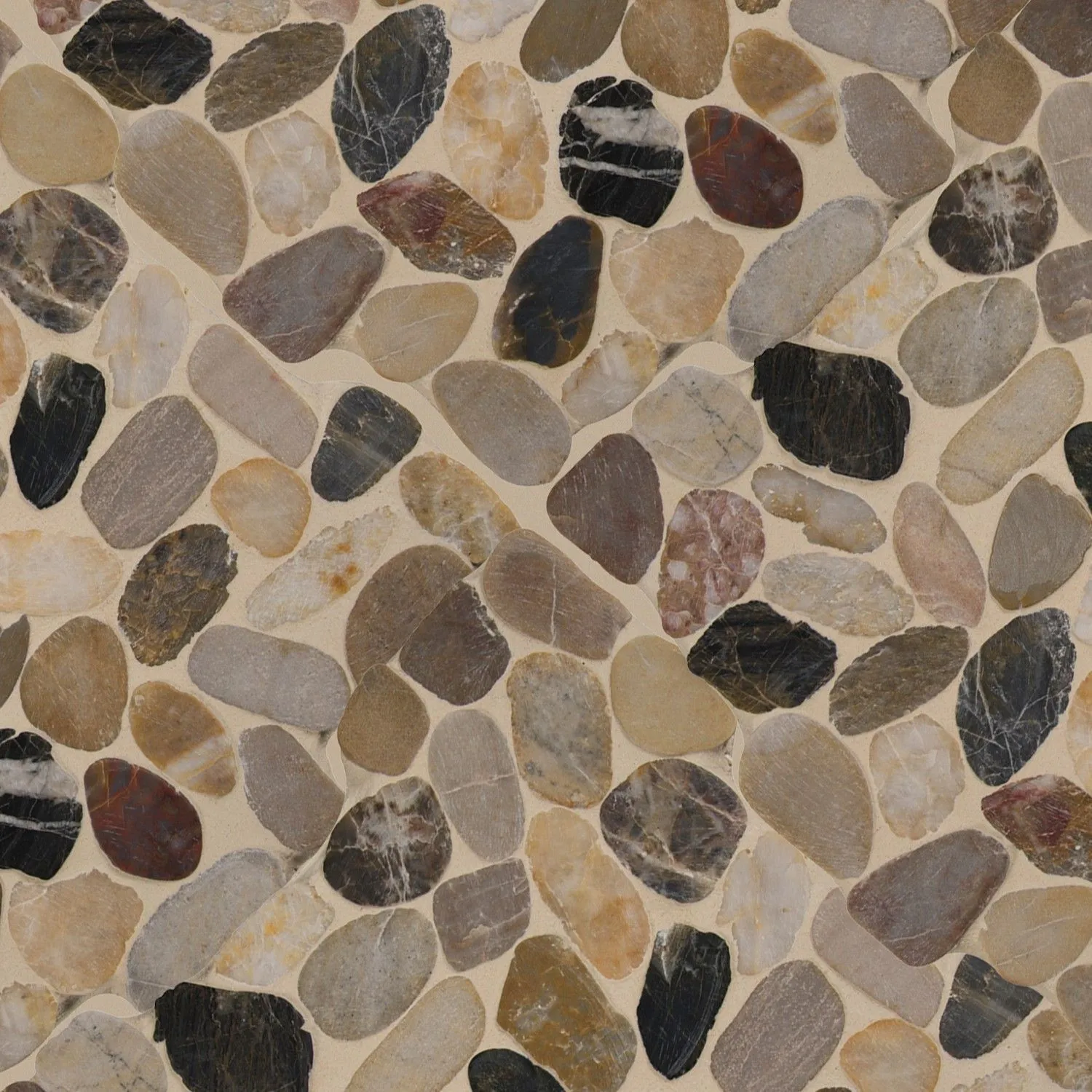 Mix River Multicolor Natural 12" x 12" SMOT-PEB-MIXRVR MSI Surfaces Square Mosaic Tiles