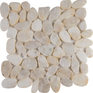 backsplash mosaic tiles Dorado River White-Warm Tumbled 12" x 12" SMOT-PEB-DORADO MSI Surfaces Square Mosaic Tiles | Floors & Baths Pro's