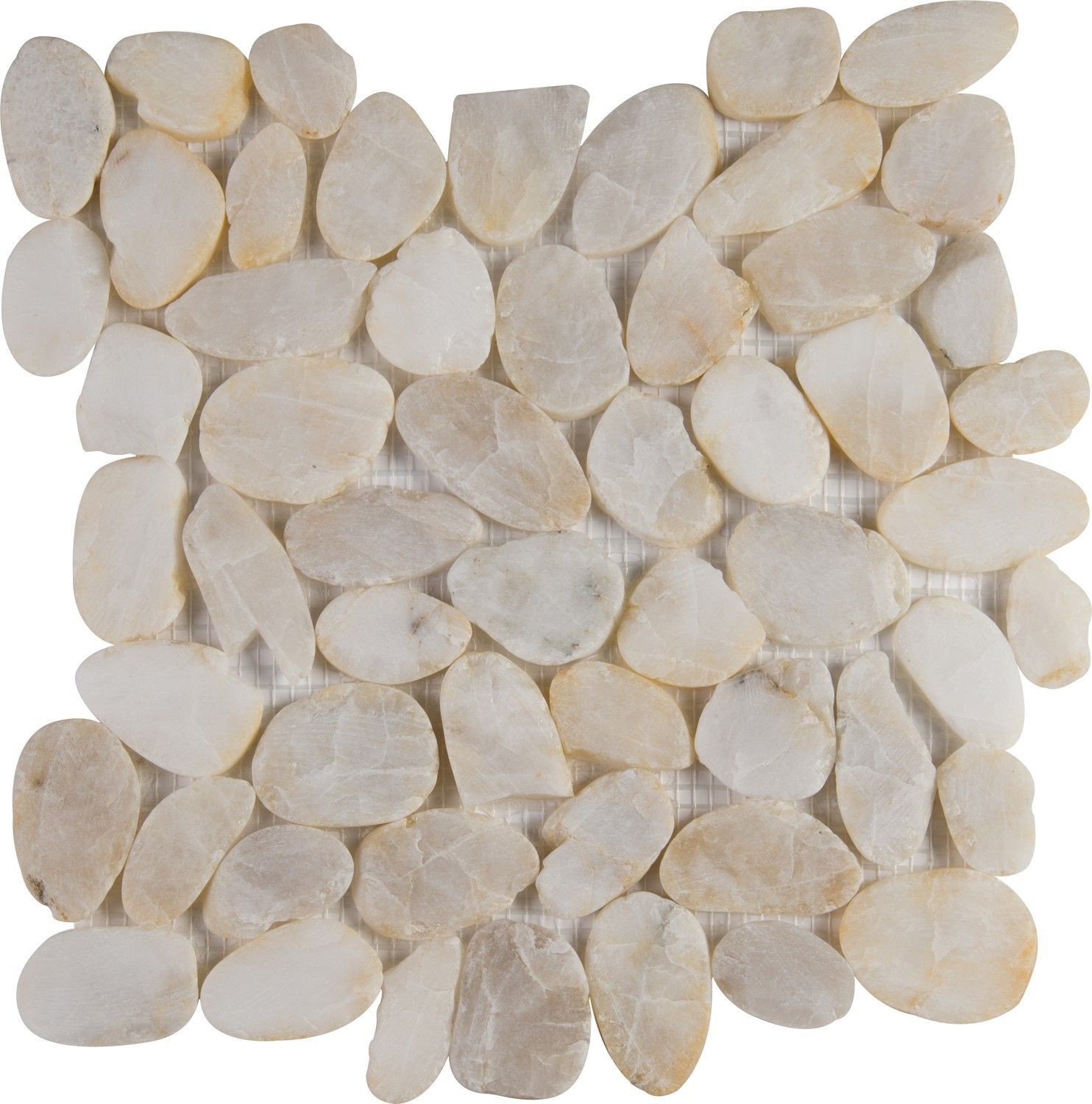 backsplash mosaic tiles Dorado River White-Warm Tumbled 12" x 12" SMOT-PEB-DORADO MSI Surfaces Square Mosaic Tiles | Floors & Baths Pro's