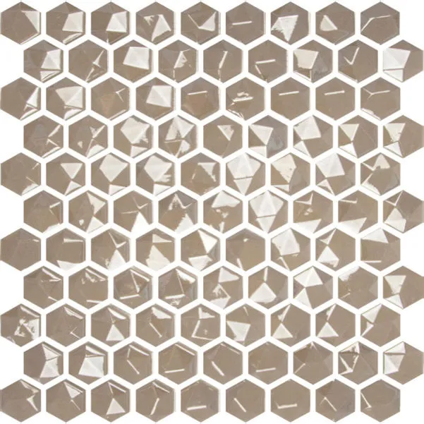 Edna Hexagon Coffee Glossy 12" x 12"