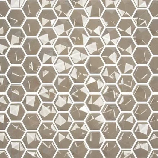 Edna Hexagon Coffee Glossy 12" x 12" HEX354D Centura Hexagon Mosaic Tiles