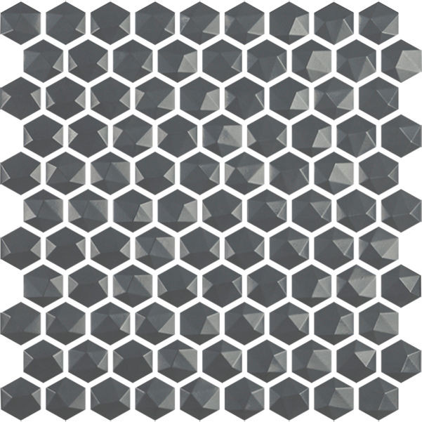 backsplash mosaic tiles Edna Hexagon Grey Matte 12" x 12" HEX908D Centura Hexagon Mosaic Tiles | Floors & Baths Pro's