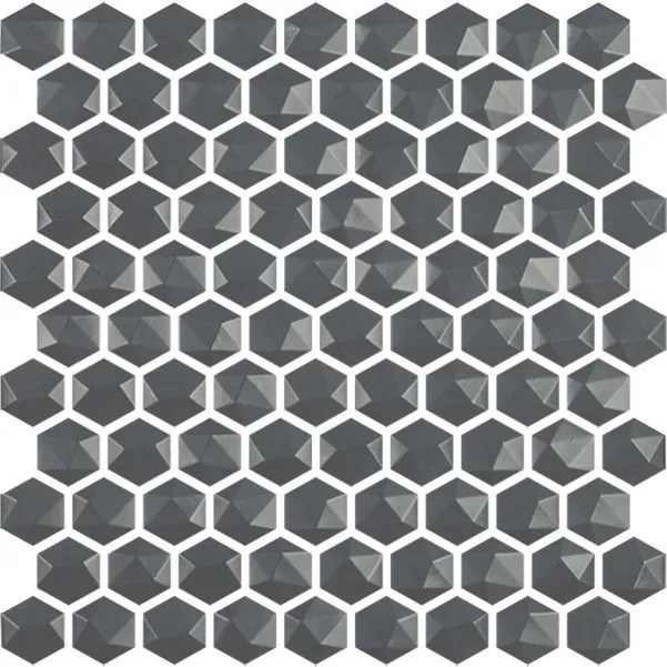 Edna Hexagon Grey Matte 12" x 12"