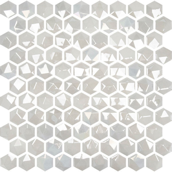 Edna Hexagon White Glossy 12" x 12" HEX350D Centura Hexagon Mosaic Tiles | Floors & Baths Pro's