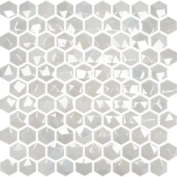 Edna Hexagon White Glossy 12" x 12"