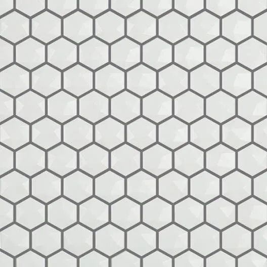 Edna Hexagon White Glossy 12" x 12" HEX350D Centura Hexagon Mosaic Tiles