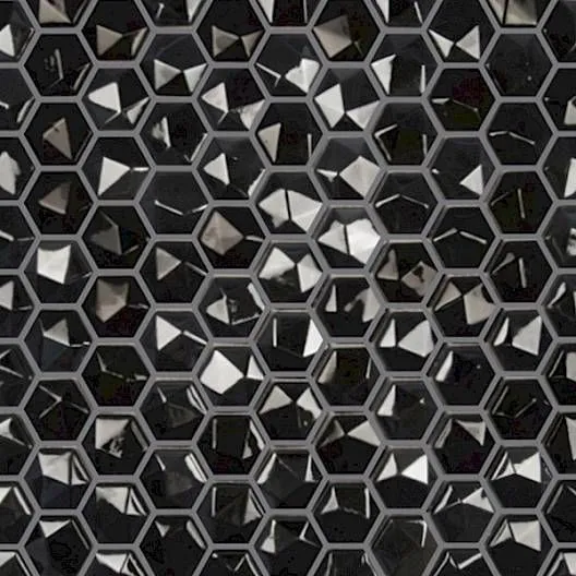 Edna Hexagon Black Glossy 12" x 12" HEX358D Centura Hexagon Mosaic Tiles