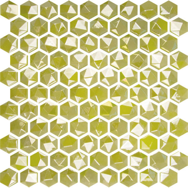 Edna Hexagon Pistachio Glossy 12" x 12" HEX363D Centura Hexagon Mosaic Tiles | Floors & Baths Pro's