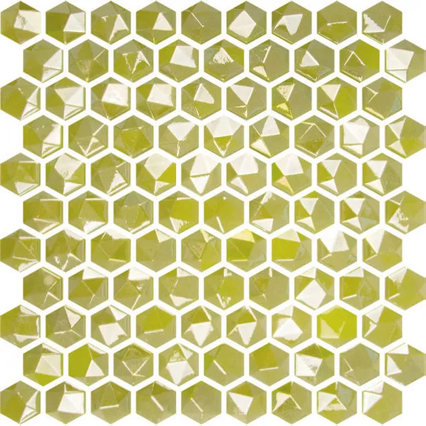 Edna Hexagon Pistachio Glossy 12" x 12"