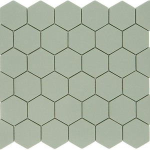 backsplash mosaic tiles Pan Dan Salvia Matte 11" x 12" ESSALVIA48 Centura Hexagon Mosaic Tiles | Floors & Baths Pro's