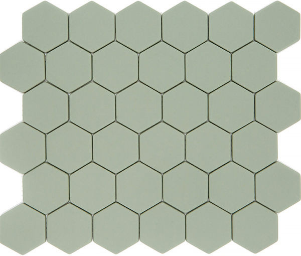 backsplash mosaic tiles Pan Dan Salvia Matte 11" x 12" ESSALVIA48 Centura Hexagon Mosaic Tiles | Floors & Baths Pro's