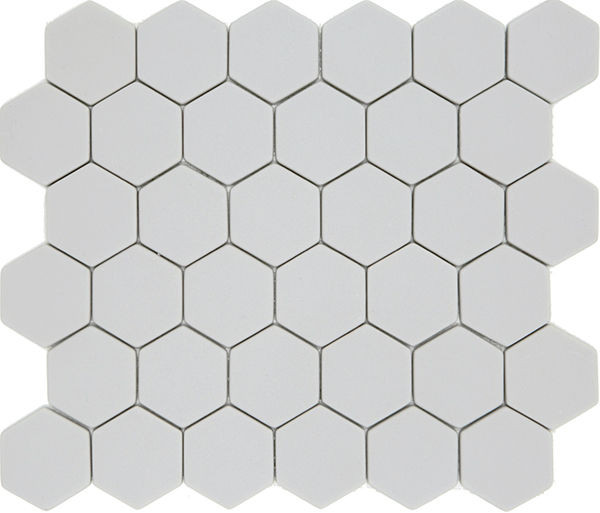 Pan Dan Salt Matte 11" x 12" ESSALT48 Centura Hexagon Mosaic Tiles | Floors & Baths Pro's