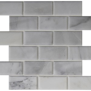 backsplash mosaic tiles Greecian White-Cool Pol Bev 12" x 12" SMOT-GRE-2X4PB MSI Surfaces Rectangle Mosaic Tiles | Floors & Baths Pro's