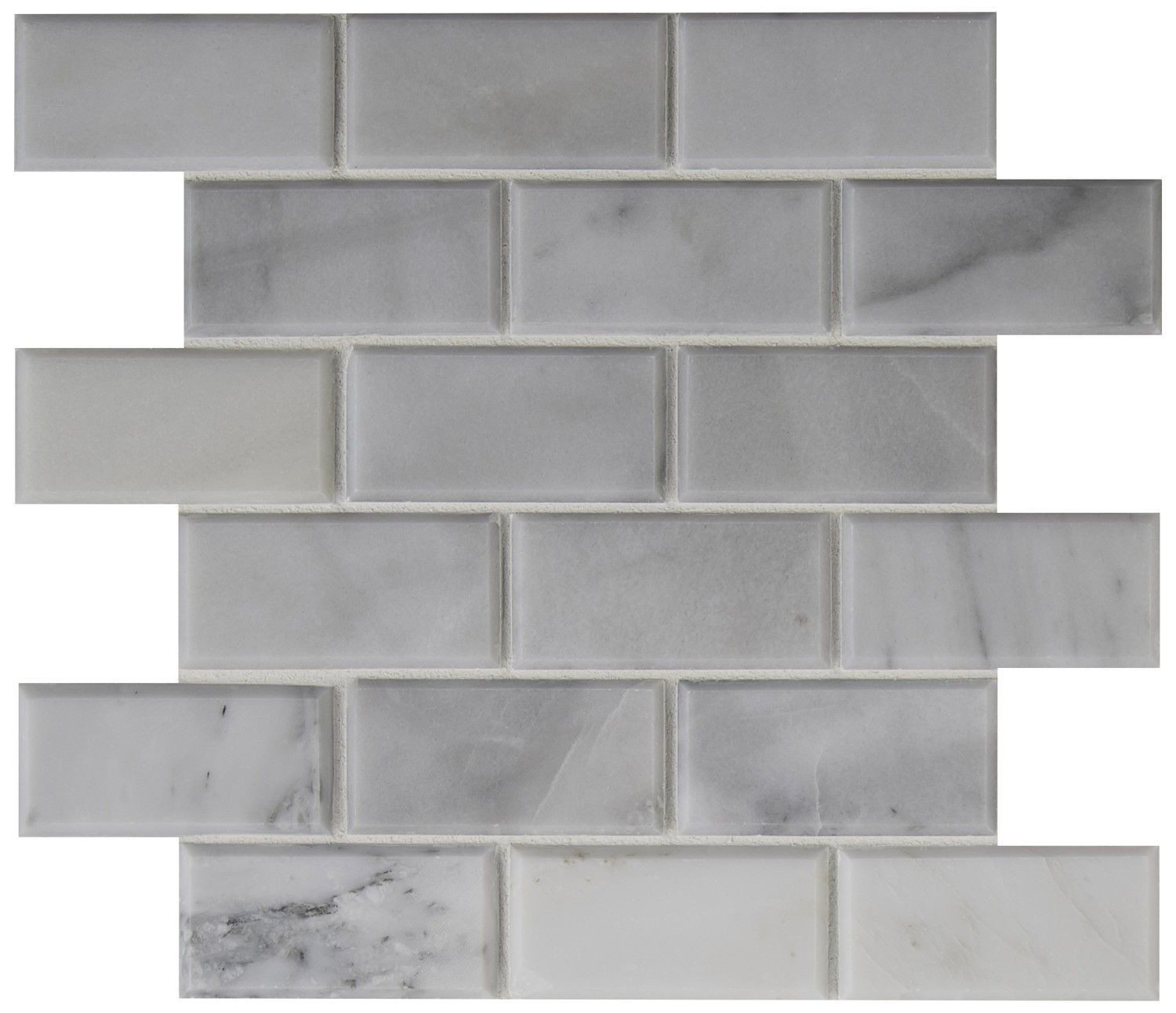 backsplash mosaic tiles Greecian White-Cool Pol Bev 12" x 12" SMOT-GRE-2X4PB MSI Surfaces Rectangle Mosaic Tiles | Floors & Baths Pro's