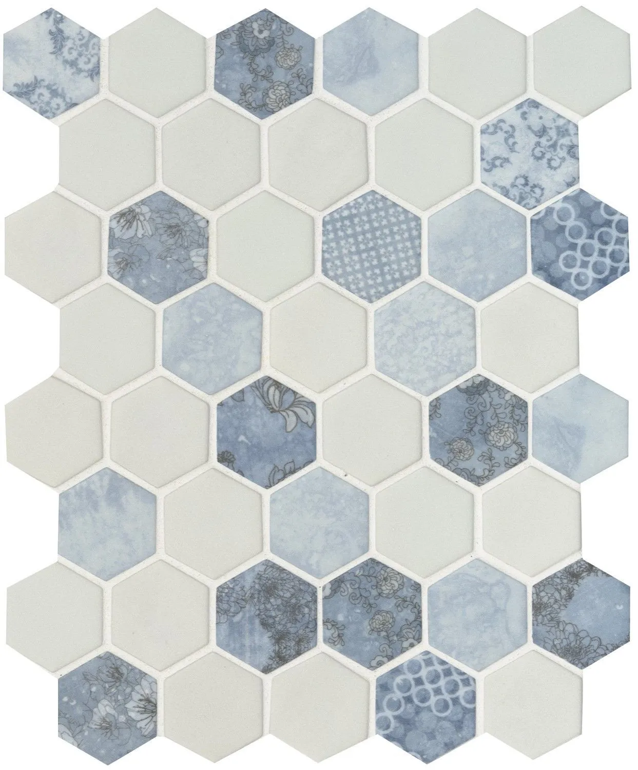 Hexagon Vista Azul Blue Matte 11" x 13"