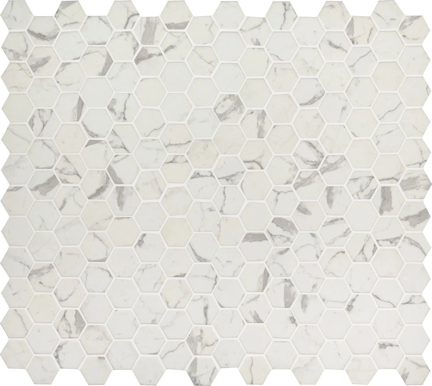 Statuario Celano White-Cool Hexagon Glossy 11" x 12-3/4"