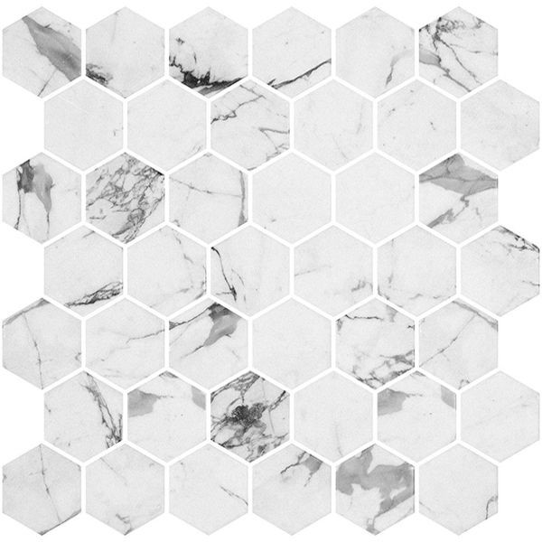 backsplash mosaic tiles Hex XL Ecostone Fosco Matte 12" x 12" ECHEXLFOSCM Centura Hexagon Mosaic Tiles | Floors & Baths Pro's