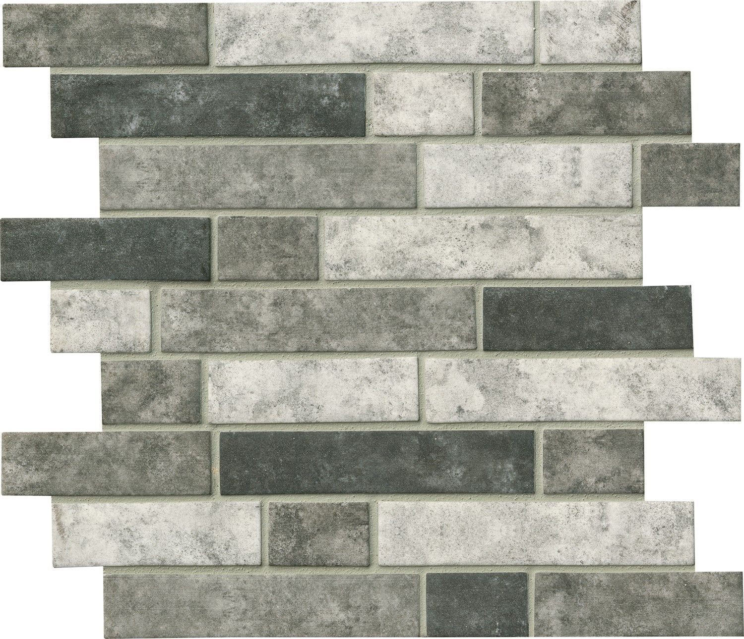 backsplash mosaic tiles Urban Tapestry Gray-Dark Glossy 12" x 12" SMOT-GLSIL-UT6MM MSI Surfaces Rectangle Mosaic Tiles | Floors & Baths Pro's