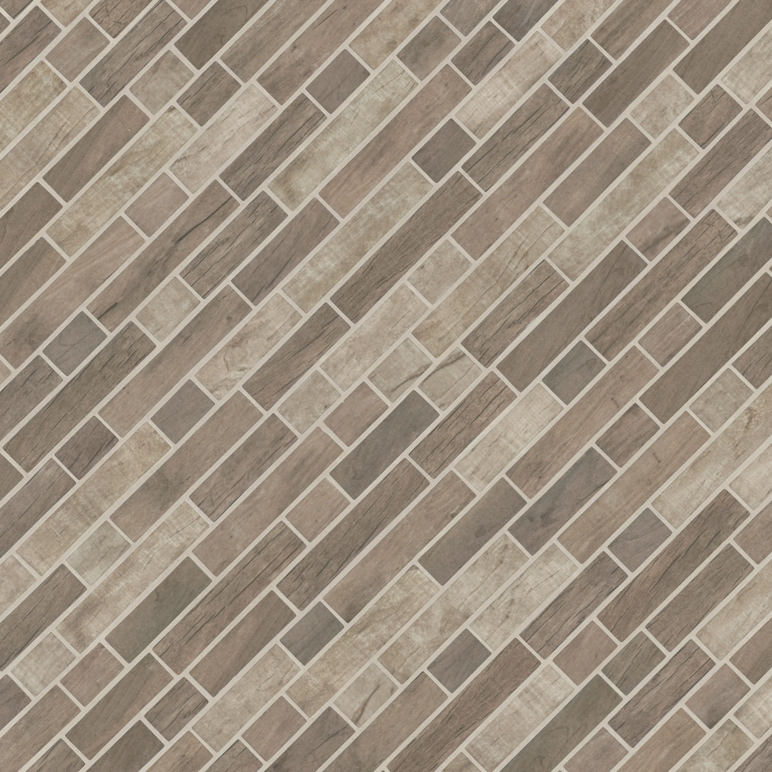 Driftwood Brown Matte 12" x 12" SMOT-GLSIL-DRIFT6MM MSI Surfaces Rectangle Mosaic Tiles