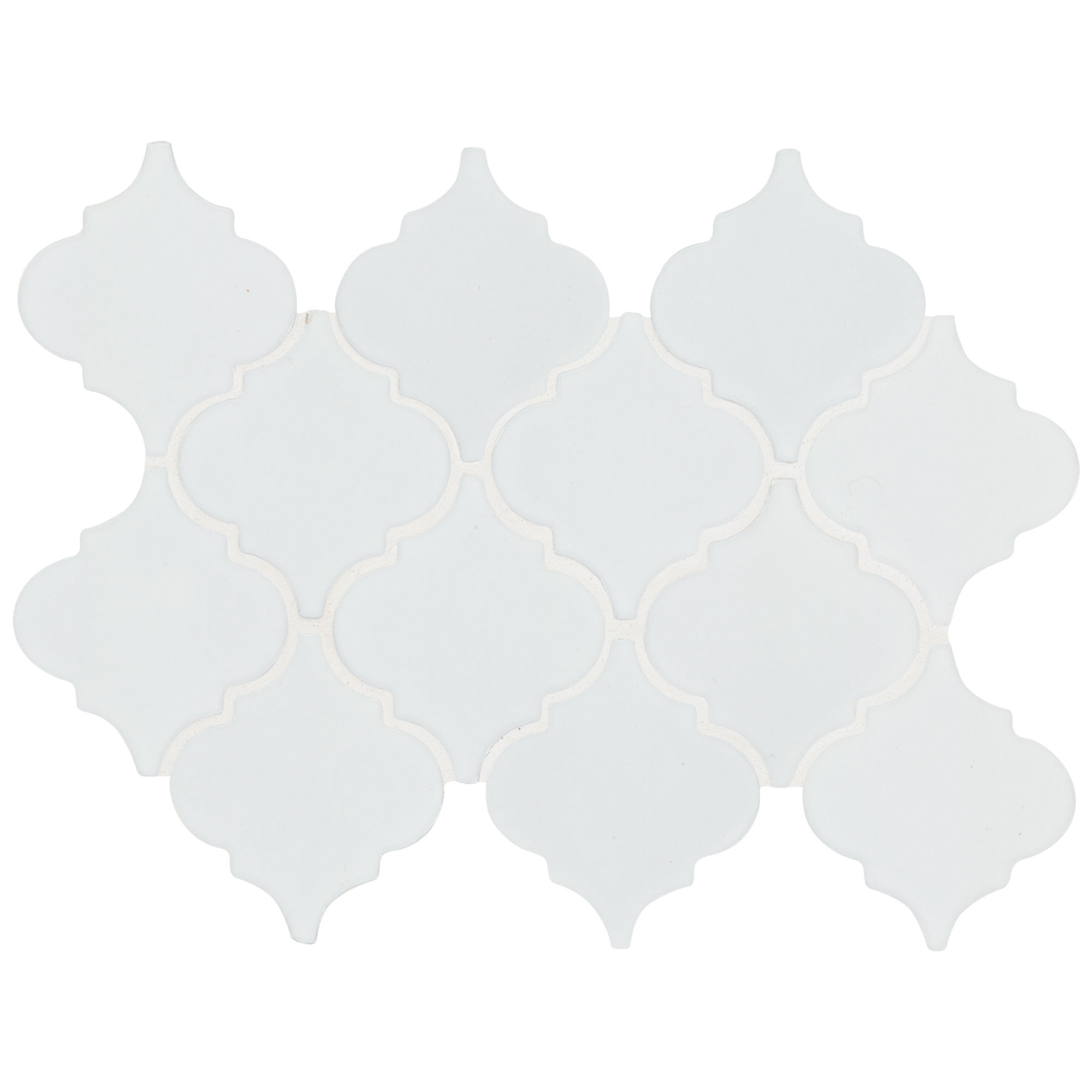 Whisper White-Cool Glossy 11" x 15-1/2" SMOT-PT-WW-ARABESQ MSI Surfaces Other Mosaic Tiles | Floors & Baths Pro's