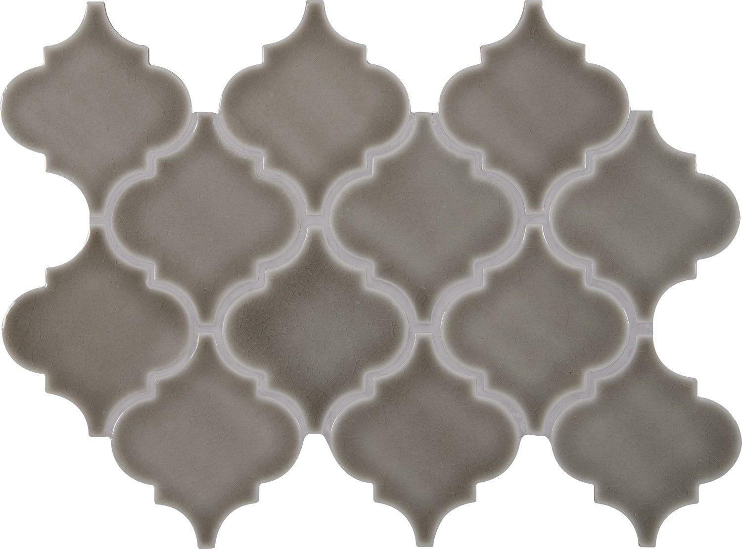 backsplash mosaic tiles Dove Gray-Light Glossy 11" x 15-1/2" SMOT-PT-DG-ARABESQ MSI Surfaces Other Mosaic Tiles | Floors & Baths Pro's